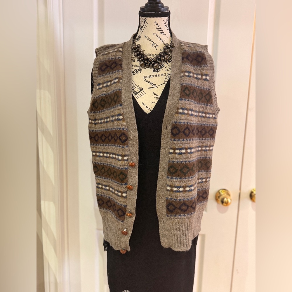 Vintage Preswick & Moore Multicolor 100% Virgin Wool Vest